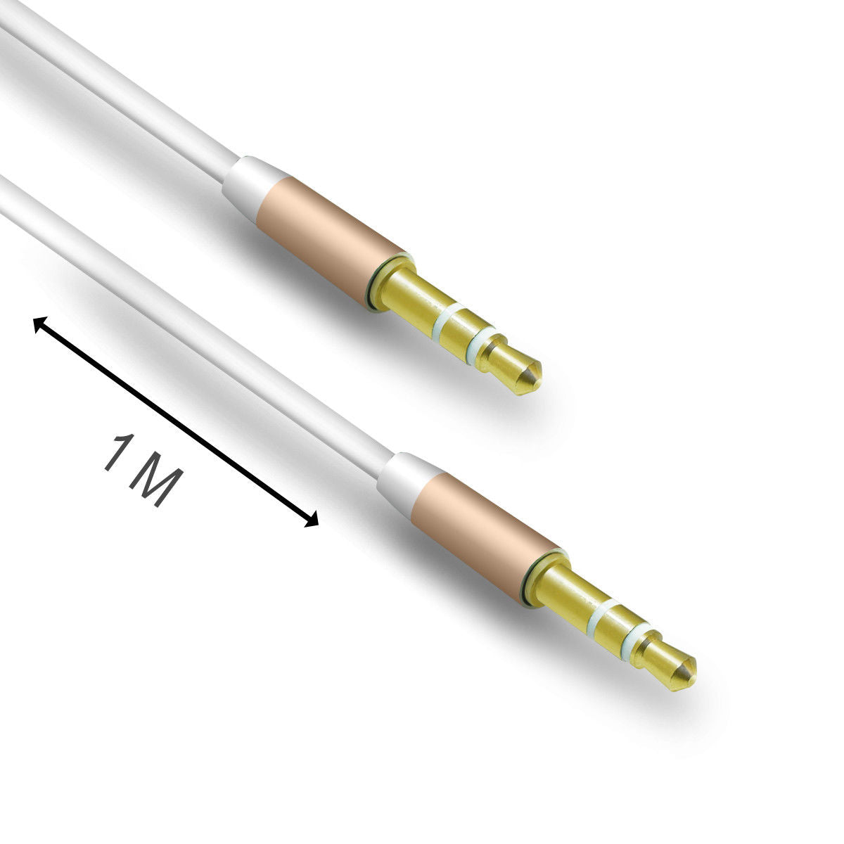 AUX Audio Kabel 1m 3,5mm Weiß Klinkenstecker für Stereo MP3 iPhone iPod Auto