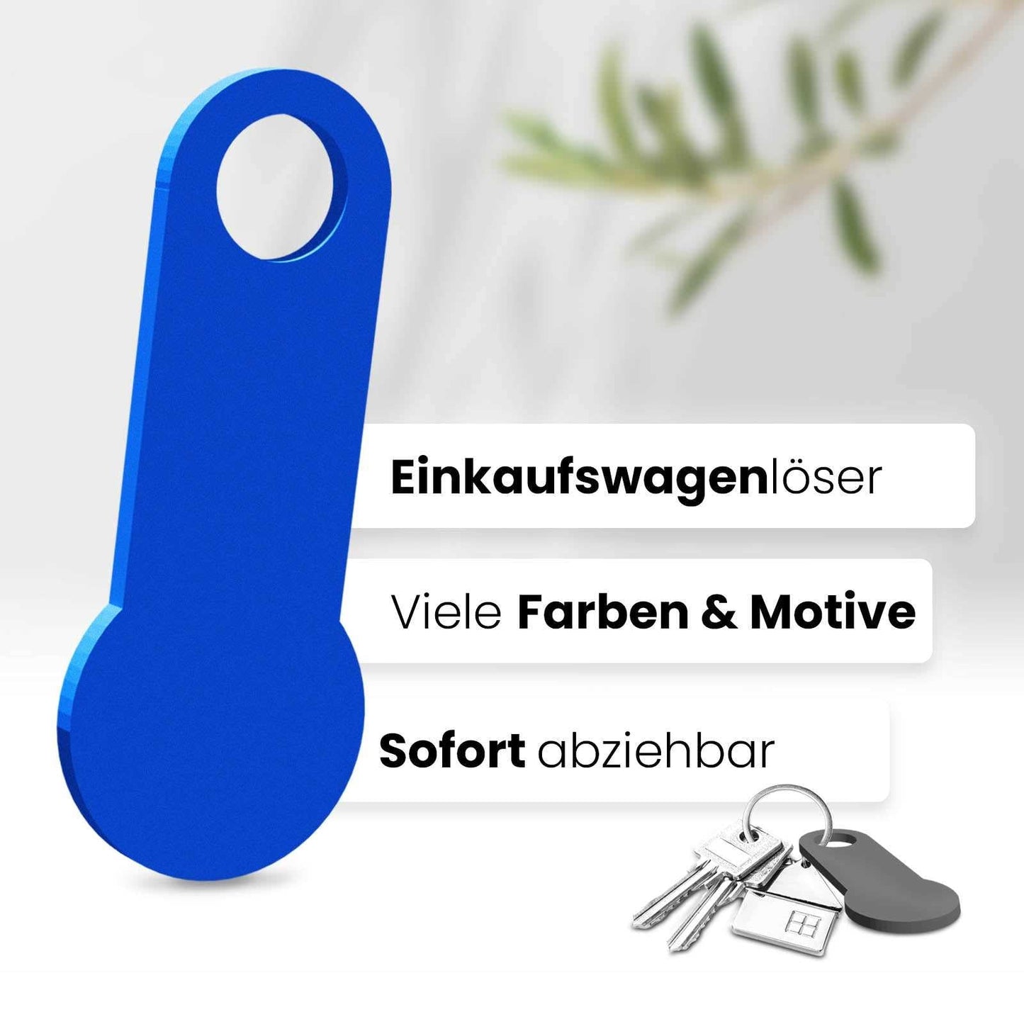 Geben Sie Ihrem Einkaufswagen eine persönliche Note mit unserem sofort abziehbaren, individualisierbaren Einkaufswagenlöser ohne Motiv.