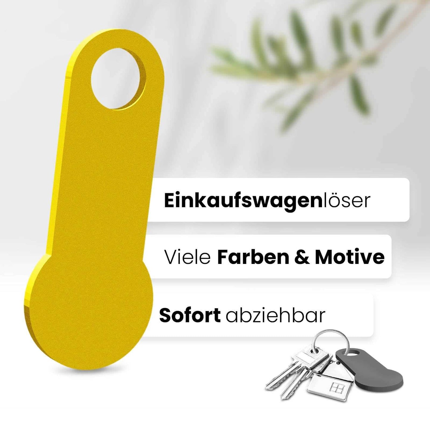 Geben Sie Ihrem Einkaufswagen eine persönliche Note mit unserem sofort abziehbaren, individualisierbaren Einkaufswagenlöser ohne Motiv.