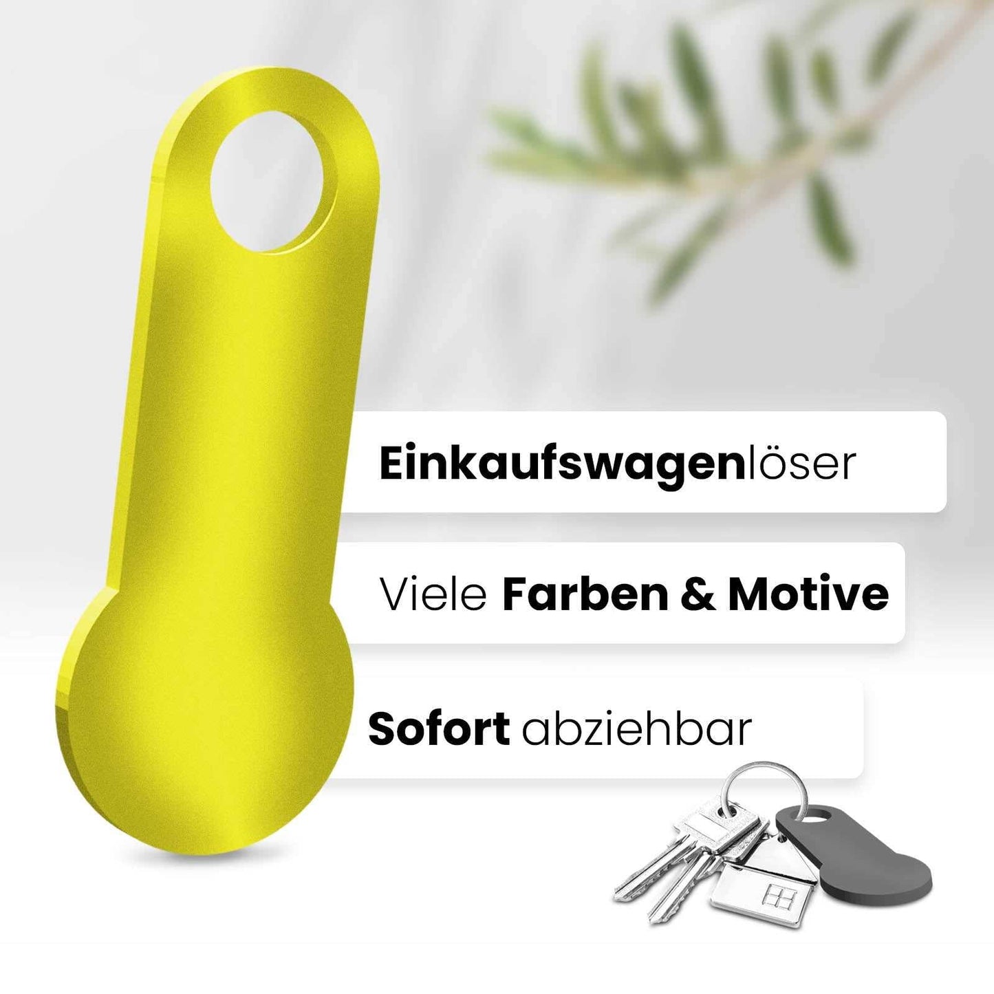 Geben Sie Ihrem Einkaufswagen eine persönliche Note mit unserem sofort abziehbaren, individualisierbaren Einkaufswagenlöser ohne Motiv.