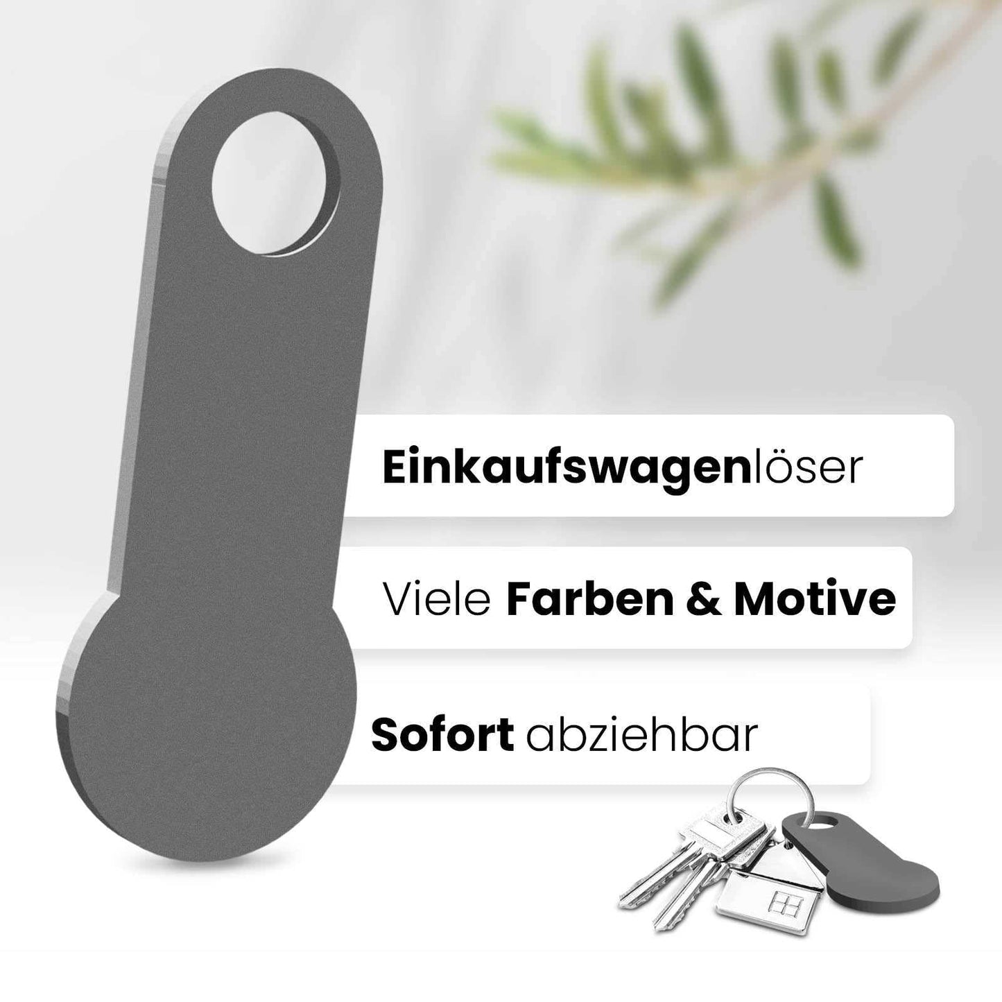 Geben Sie Ihrem Einkaufswagen eine persönliche Note mit unserem sofort abziehbaren, individualisierbaren Einkaufswagenlöser ohne Motiv.