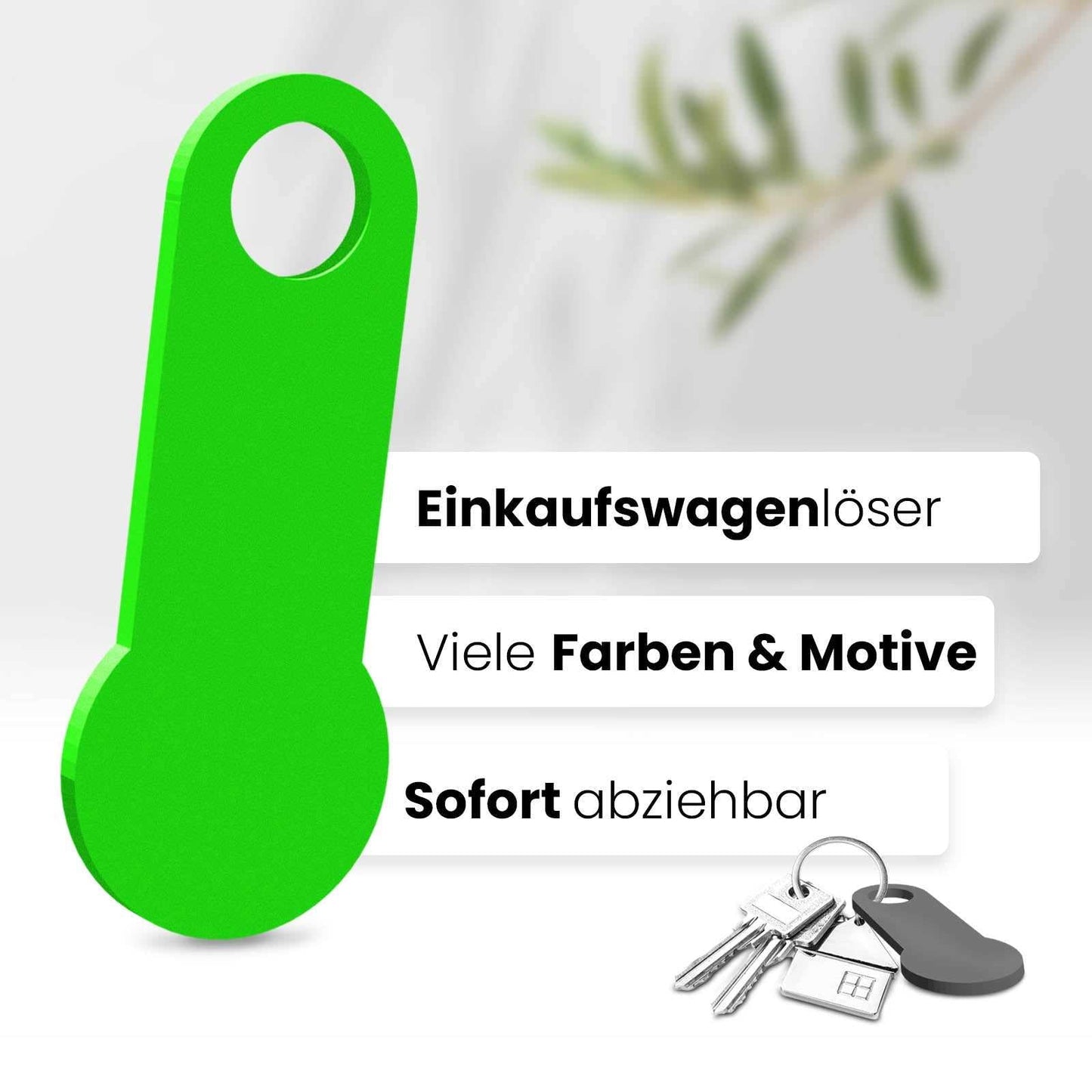 Geben Sie Ihrem Einkaufswagen eine persönliche Note mit unserem sofort abziehbaren, individualisierbaren Einkaufswagenlöser ohne Motiv.