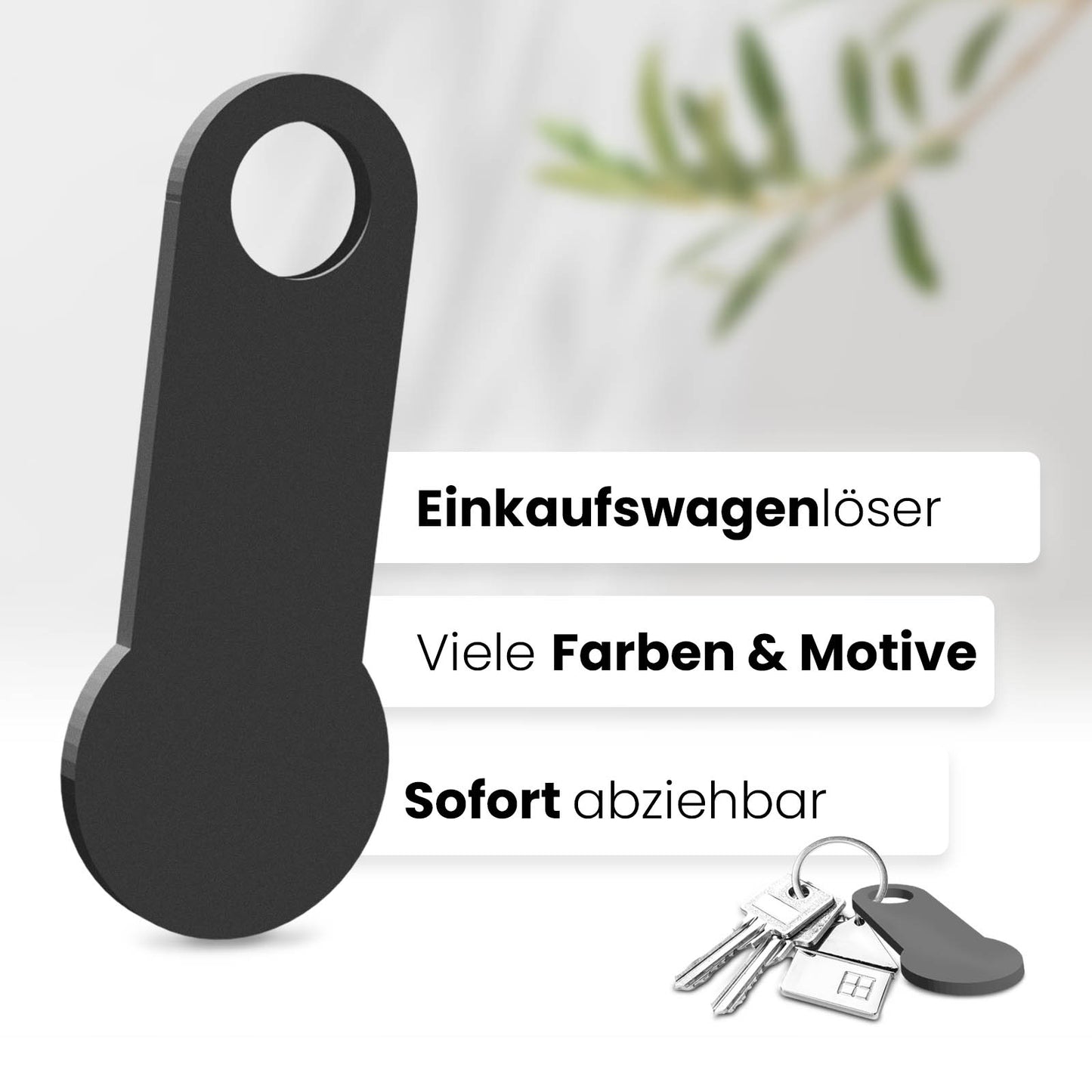 Geben Sie Ihrem Einkaufswagen eine persönliche Note mit unserem sofort abziehbaren, individualisierbaren Einkaufswagenlöser ohne Motiv.