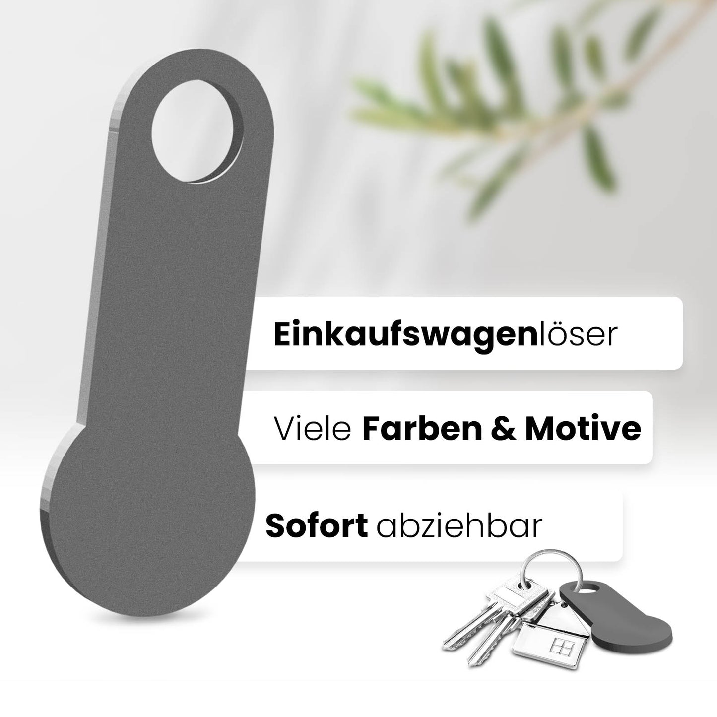 Geben Sie Ihrem Einkaufswagen eine persönliche Note mit unserem sofort abziehbaren, individualisierbaren Einkaufswagenlöser ohne Motiv.