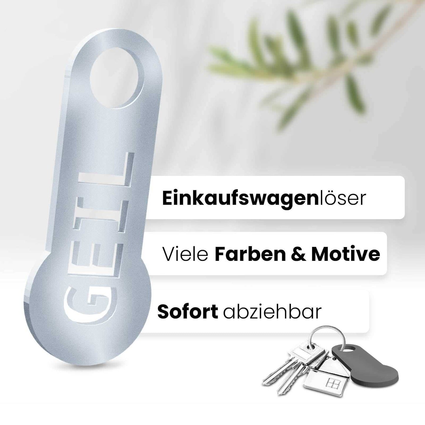 Unser auffällige "Geil" Einkaufswagenlöser ein cooles Flair. Dieses 3D-gedruckte Accessoire bietet nicht nur Funktionalität, sondern auch ein trendiges Design.