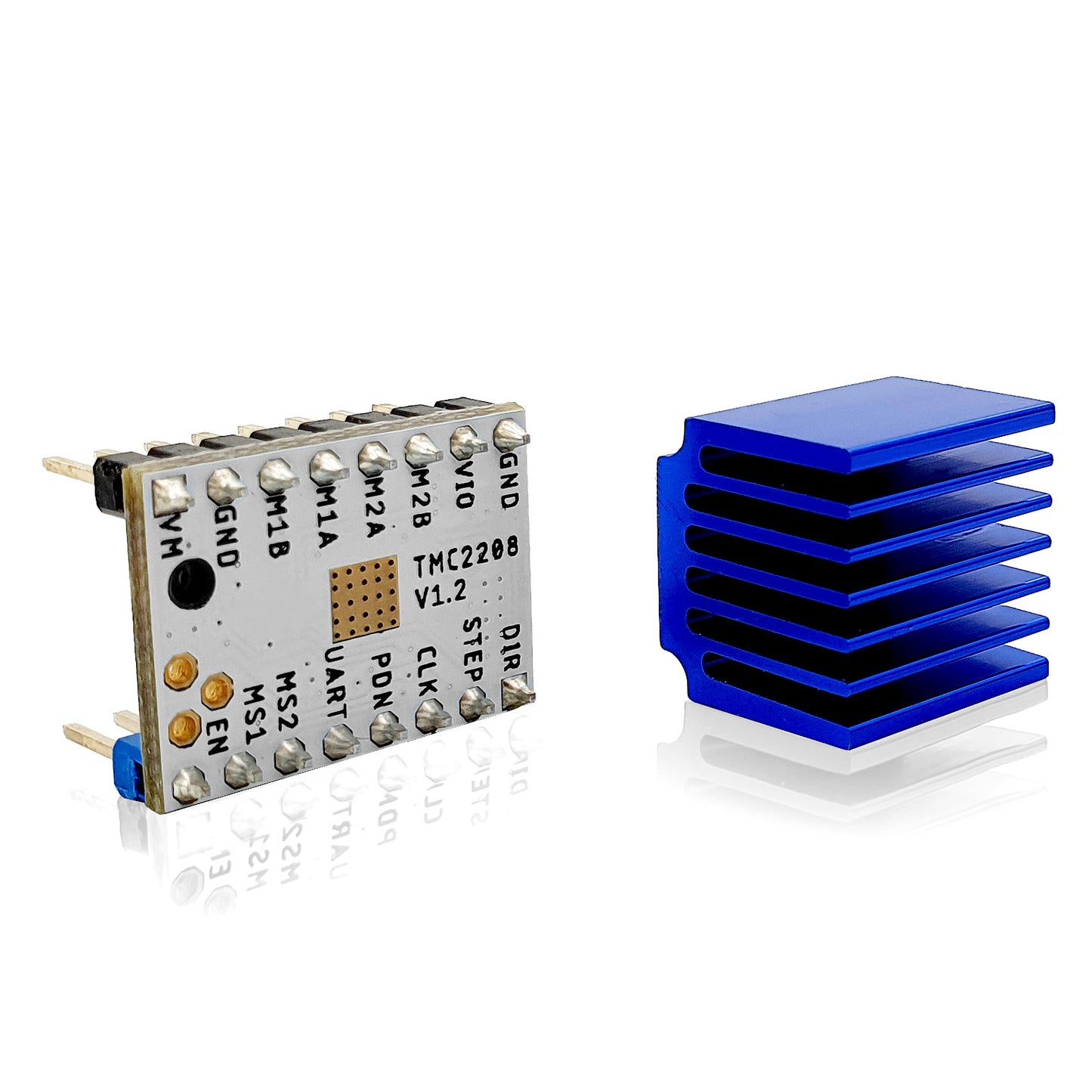 TMC2208 FYSETC V1.2 Schrittmotor für 3D Drucker inklusive Kühlkörper, jetzt im Dinngs Onlineshop entdecken und bestellen!