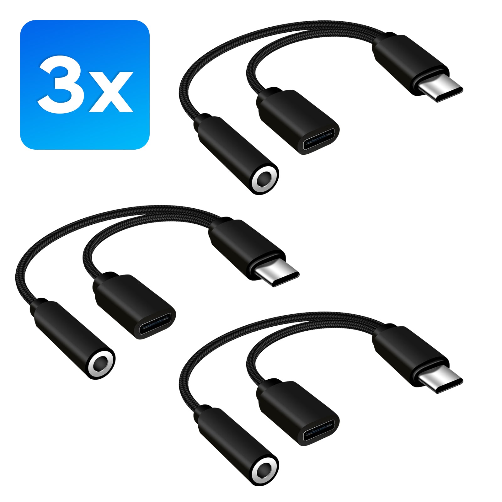 2 in 1 USB C auf 3,5 mm Klinke AUX Adapter Kopfhörer Audio Handy
