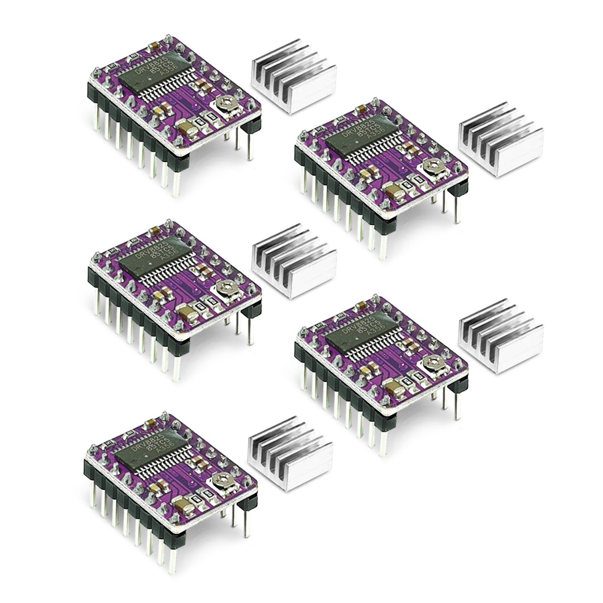 Optimieren Sie die Leistung Ihres 3D Druckers mit dem DRV8825 Schrittmotor Treiber und Kühlkörper. Kompatibel mit verschiedenen Stepper-Motoren. Jetzt bei Dinngs.de kaufen.