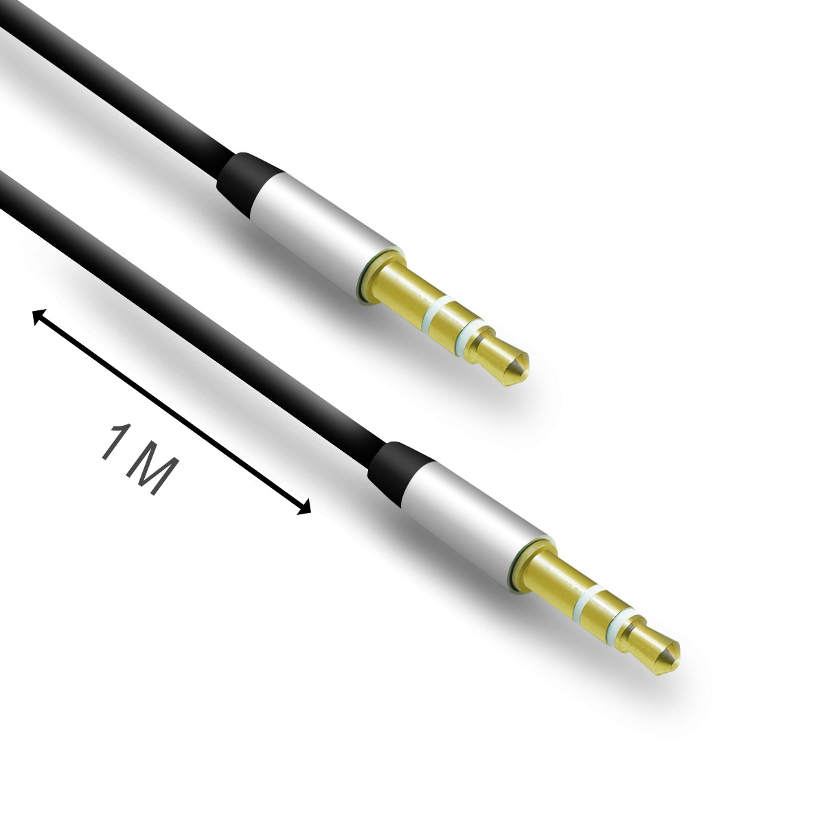 Mit diesem Set erhalten Sie zwei AUX-Audio-Kabel mit 3,5 mm Klinkenstecker in Schwarz. Die Kabel eignen sich zum Anschluss von MP3-Playern, iPhones, iPods und anderen Geräten mit einem 3,5-mm-Anschluss.