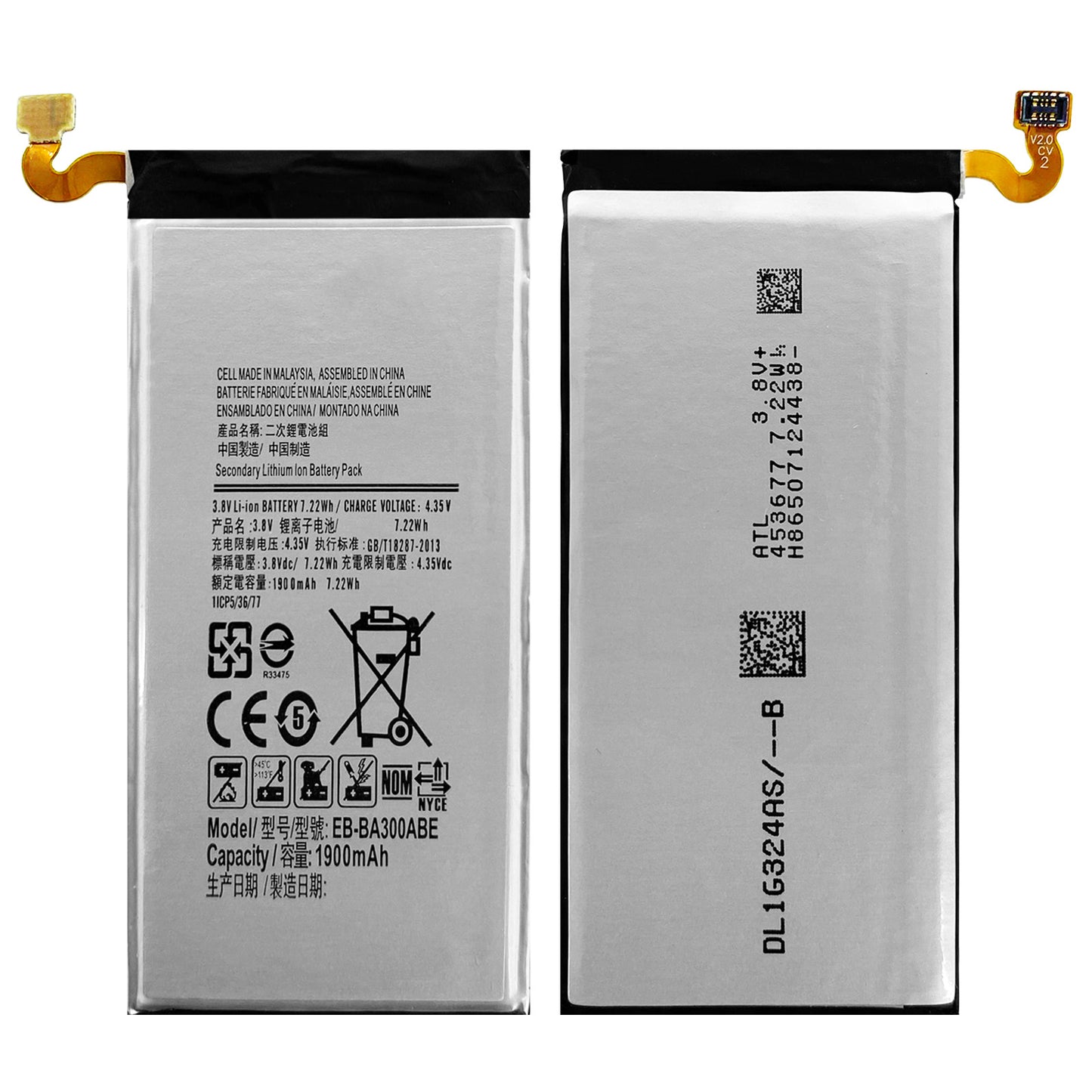 Mit diesem Ersatzakku für das Samsung Galaxy A3 (2015) SM-A300F / A3 Duos A300G können Sie die Akkulaufzeit Ihres Geräts verbessern.