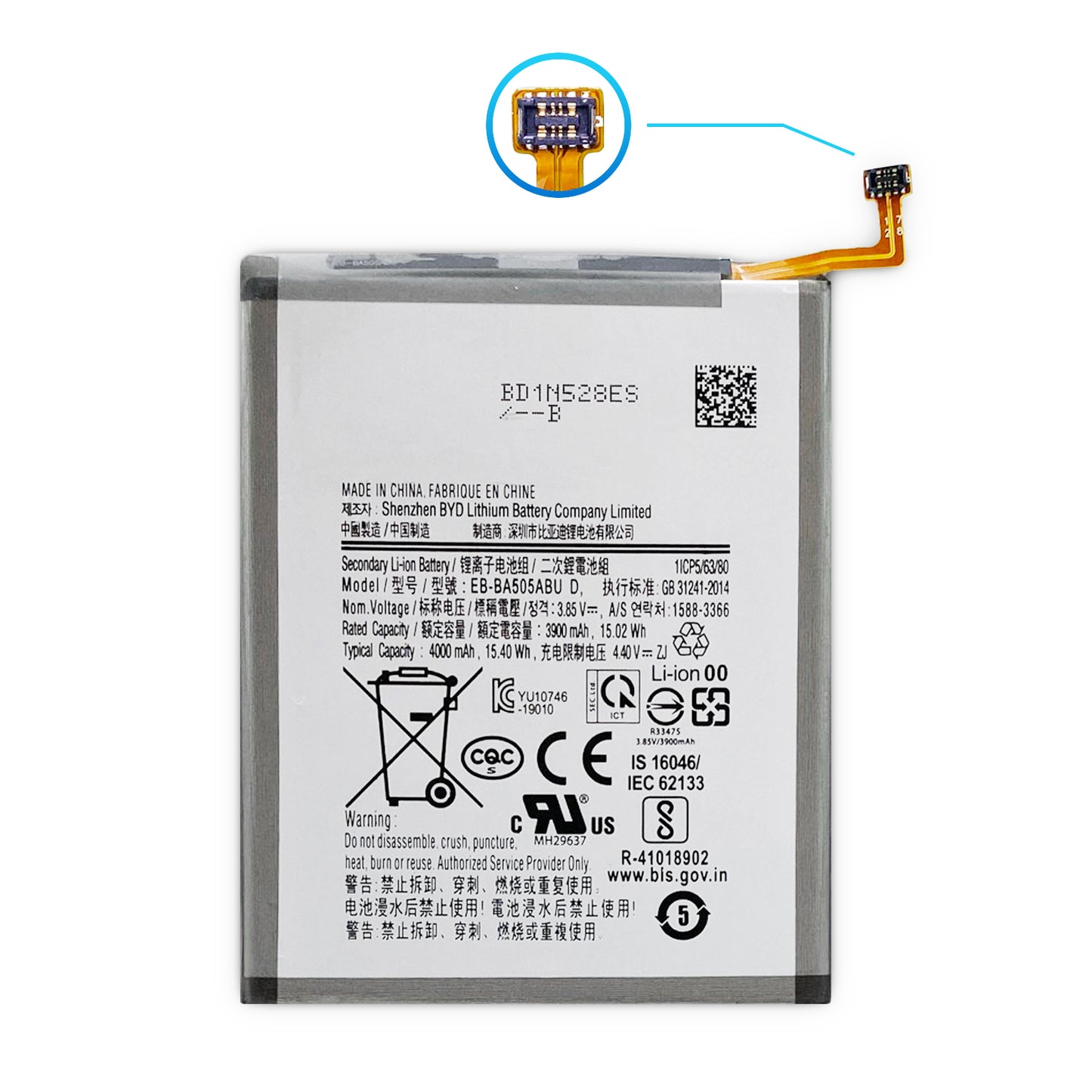 Kaufen Sie jetzt bei Dinngs.de einen hochwertigen EB-BA505ABU Ersatzakku für Ihr Samsung Galaxy A50. Kompatibel mit SM-A505F. Inklusive Werkzeugset