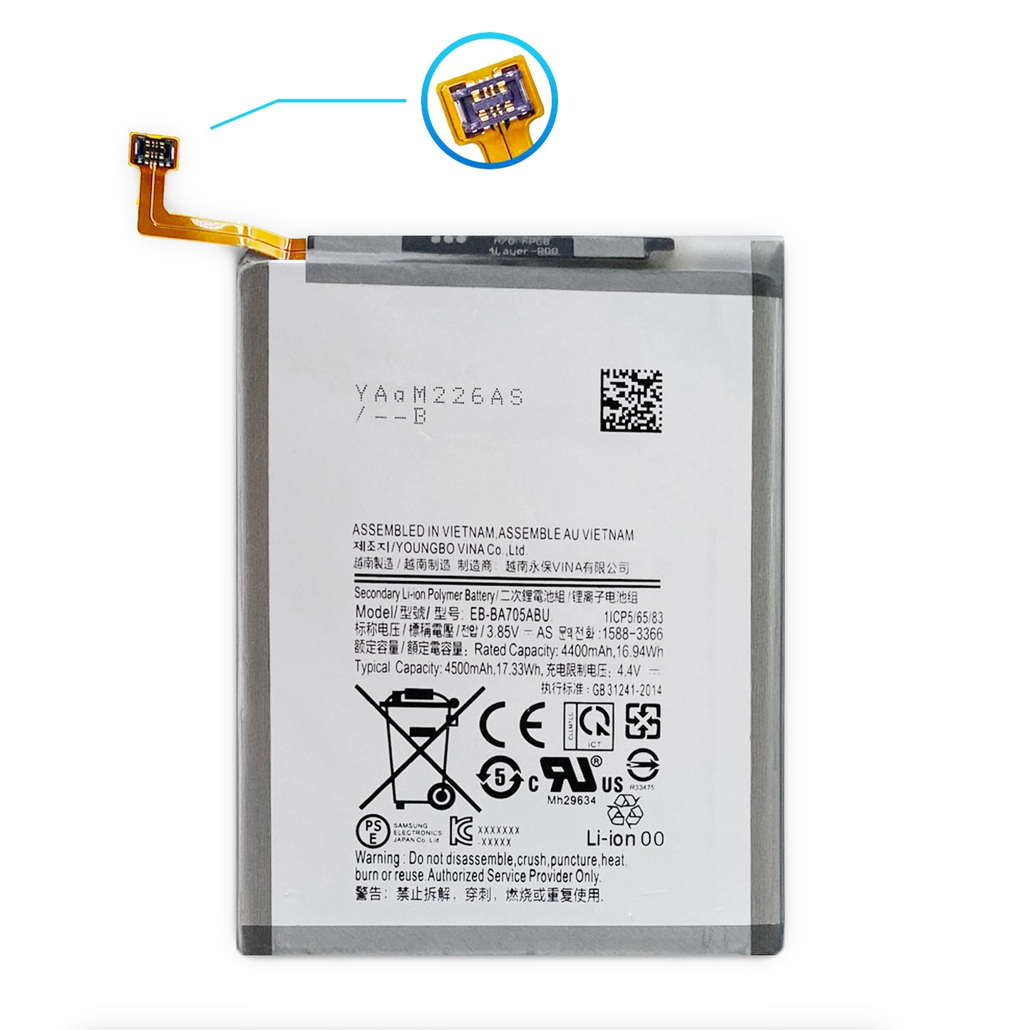 Akku ersetzt Samsung EB-BA705ABU kompatibel zu Galaxy A70 SM-A705F BA705