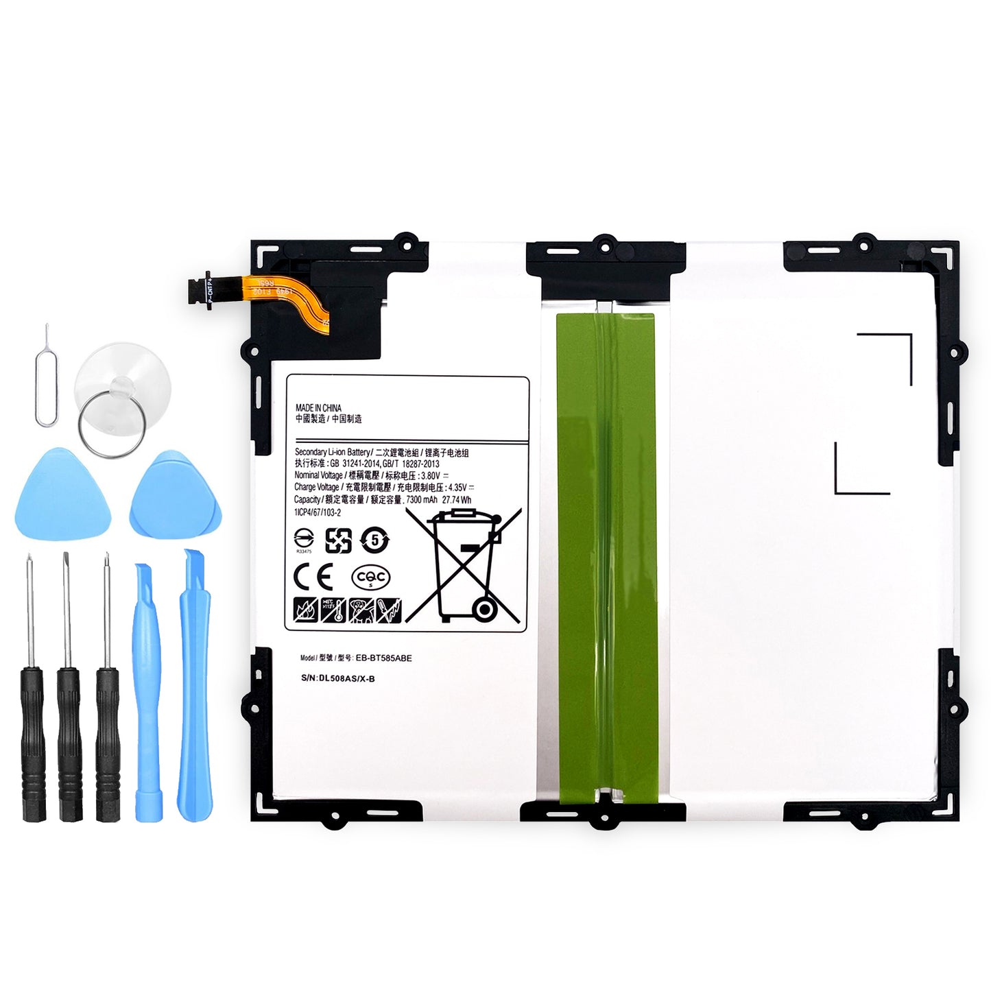 Akku ersetzt Samsung EB-BT585ABE BT585ABA kompatibel zu Galaxy Tab A 10,1 SM-T580 T585 + Werkzeugset