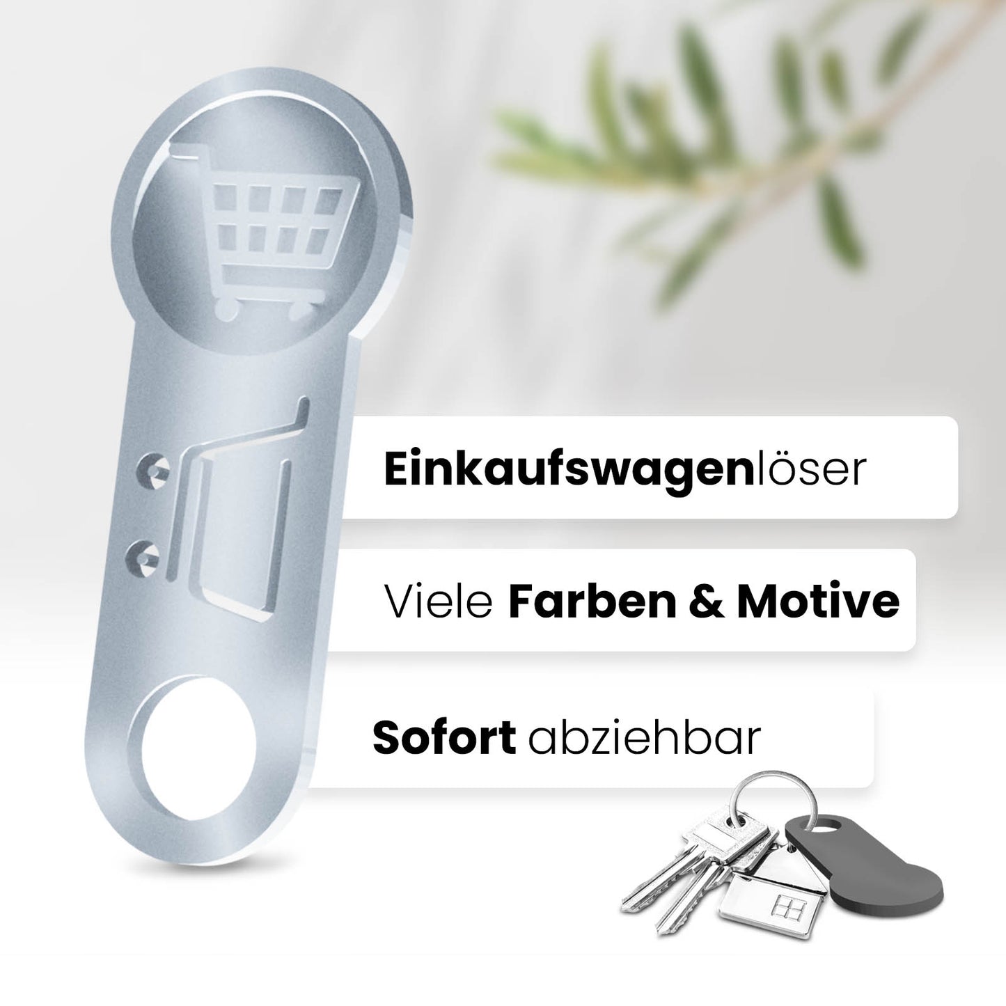 Entdecken Sie den praktischen Einkaufswagenlöser - ein sofort abziehbarer Einkaufshelfer. Vereinfachen Sie Ihr Einkaufserlebnis mit diesem innovativen Accessoire.