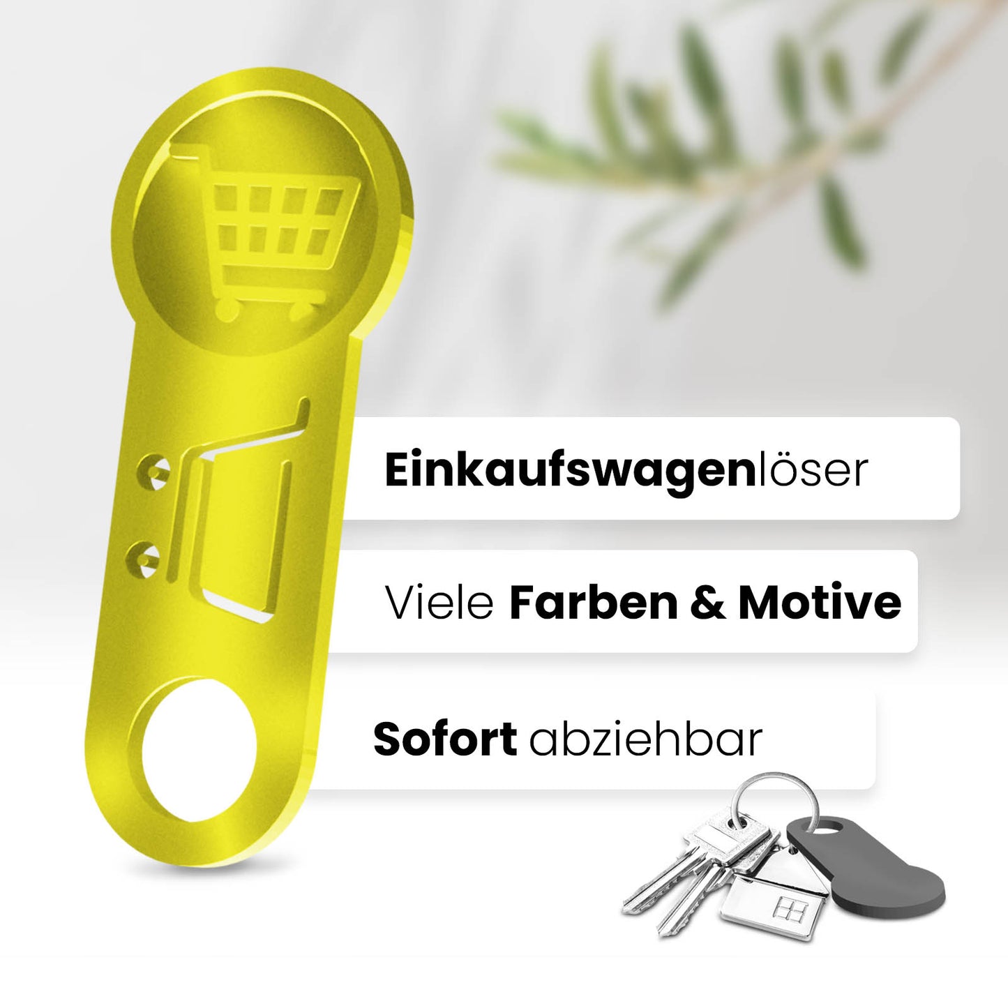 Entdecken Sie den praktischen Einkaufswagenlöser - ein sofort abziehbarer Einkaufshelfer. Vereinfachen Sie Ihr Einkaufserlebnis mit diesem innovativen Accessoire.