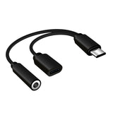 2 in 1 USB C auf 3,5 mm Klinke AUX Adapter Kopfhörer Audio Handy Kabel Y Split