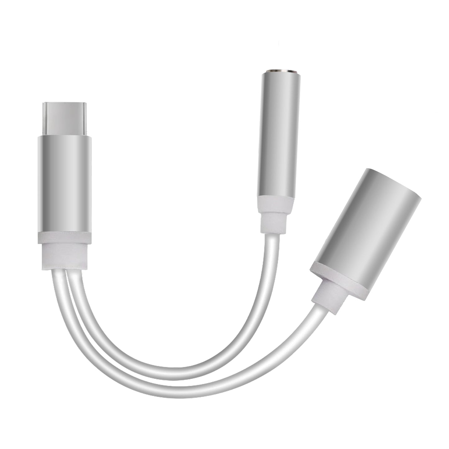 2 in 1 USB C auf 3,5 mm Klinke AUX Adapter Kopfhörer Audio Handy Kabel