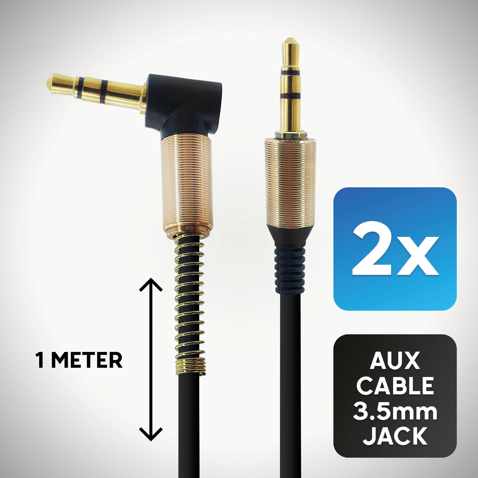 Audio-Adapter 3,5mm zu 3,5mm Stecker Schwarz mit 1 Meter Kabellänge. Stereo Audio-Adapter optimal für, Verstärker, Musikbox, AUX- Audioeingang im Auto