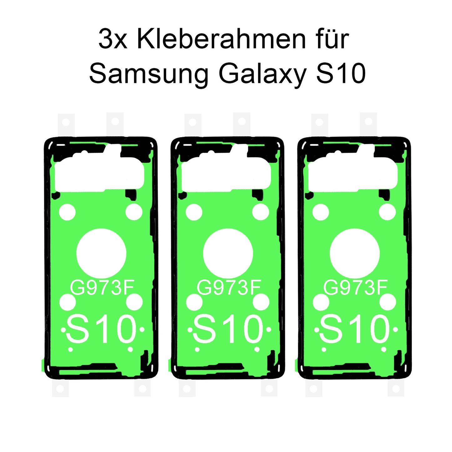 3x von unsern Samsung Galaxy S10 G973F Kleberahmen, jetzt im Dinngsonline Shop entdecken und bestellen!