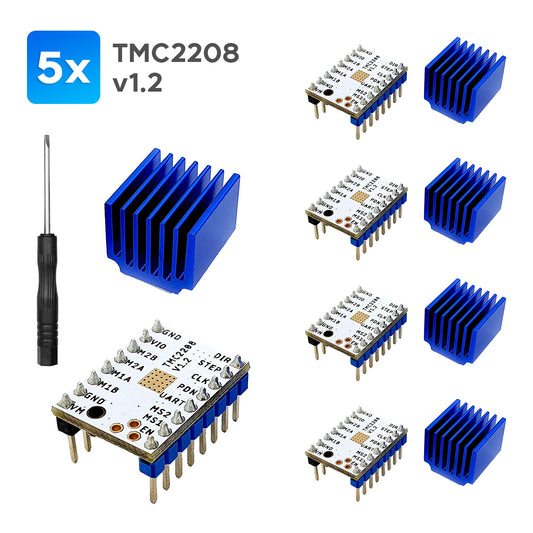 TMC2208 FYSETC V1.2 Schrittmotor für 3D Drucker inklusive Kühlkörper, jetzt im Dinngs Onlineshop entdecken und bestellen!