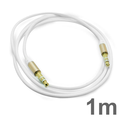 AUX Audio Kabel 1m 3,5mm Weiß Klinkenstecker für Stereo MP3 iPhone iPod Auto - dinngs