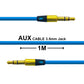 AUX Audio Kabel 1m 3,5mm Blau Klinkenstecker für Stereo MP3 iPhone iPod Auto