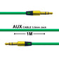 AUX Audio Kabel 1m 3,5mm Grün Klinkenstecker für Stereo MP3 iPhone iPod Auto