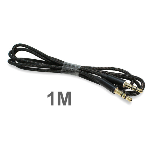 AUX Audio Kabel 3,5mm Schwarz Klinkenstecker Klinke für Stereo MP3 iPhone iPod Auto