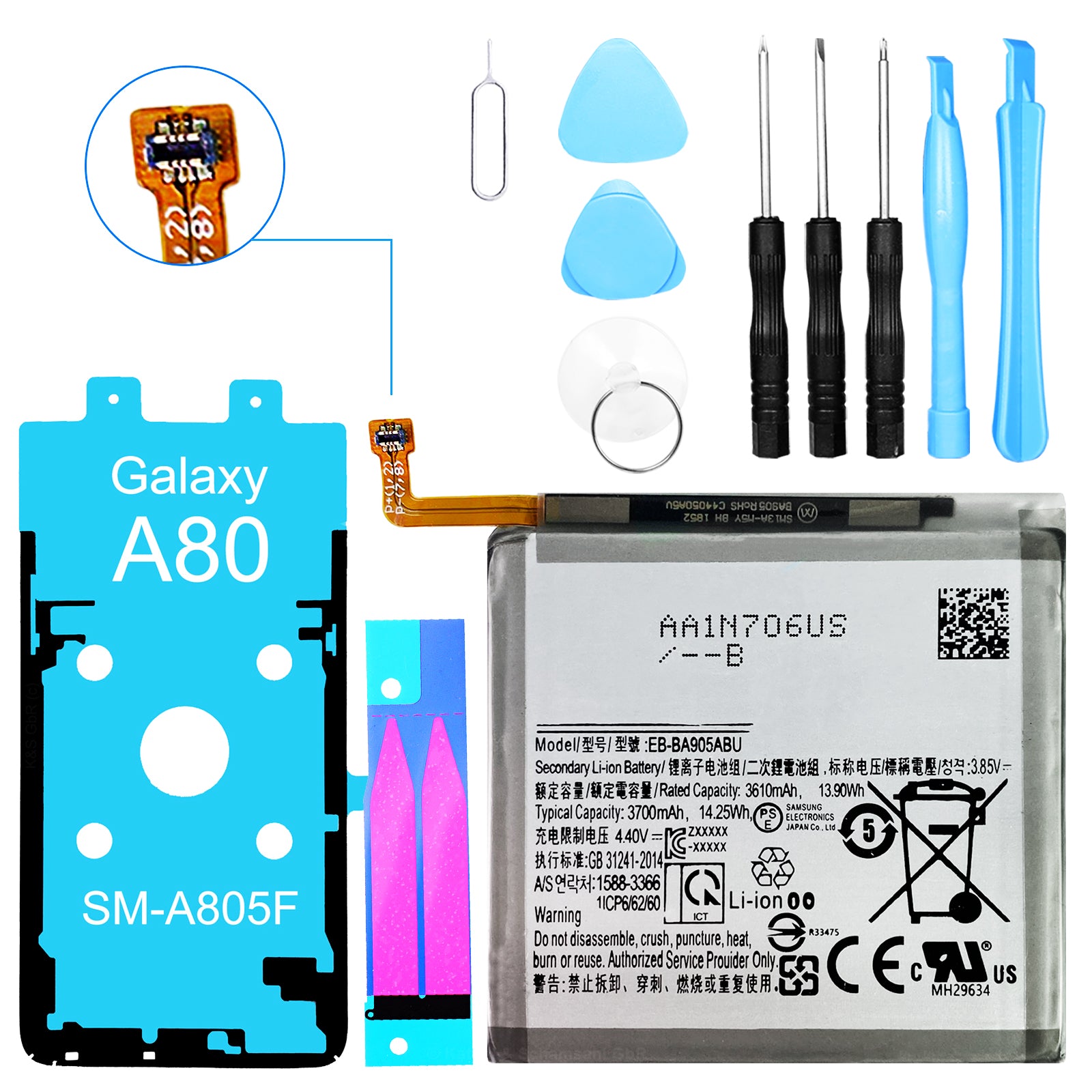 Akku kompatibel zu Samsung Galaxy A80 SM-A805F / A90 A908B - ersetzt EB-BA905ABU 3700mAh + Werkzeugset, im Dinngs Onlineshop entdecken und bestellen!