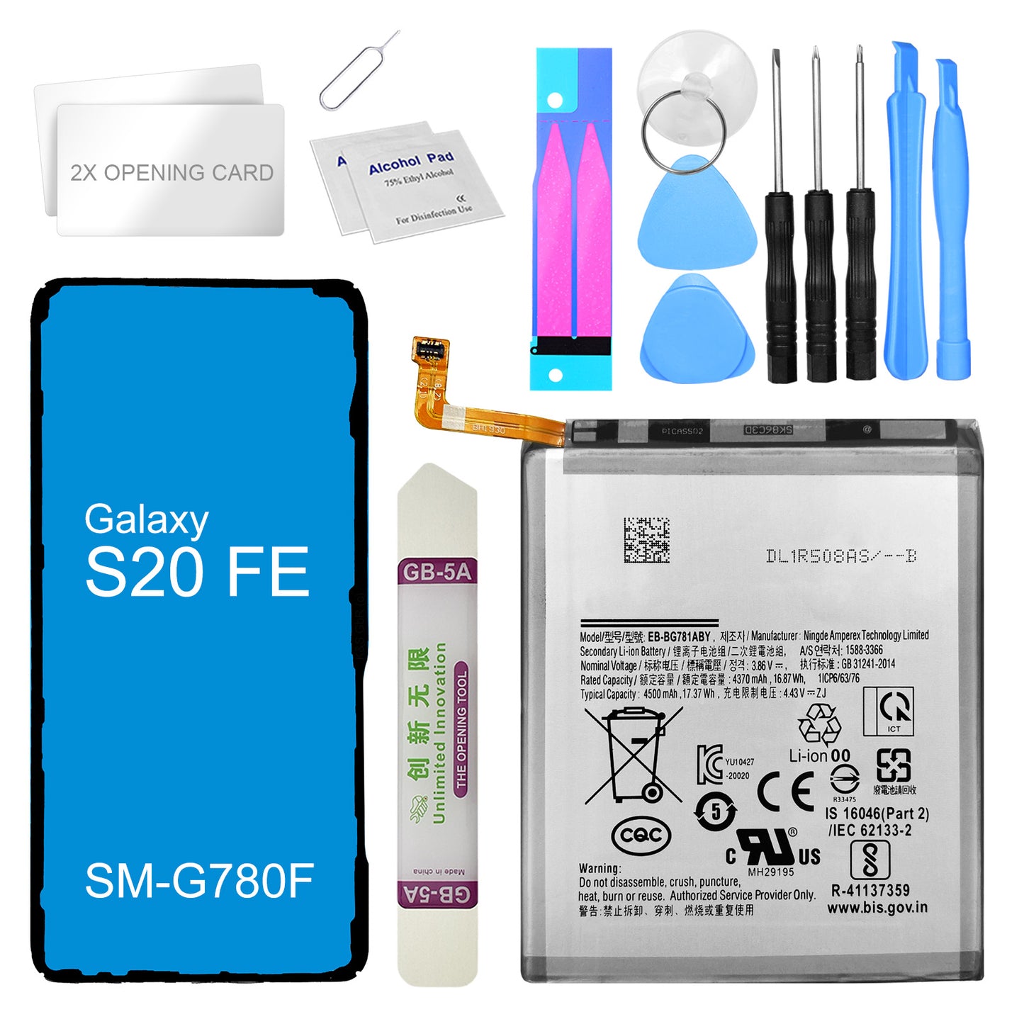 Akku kompatibel zu Samsung Galaxy S20 FE SM-G781F ersetzt EB-BA781ABY - 4500mAh mit Werkzeugset, im Dinngs Onlineshop entdecken und bestellen!