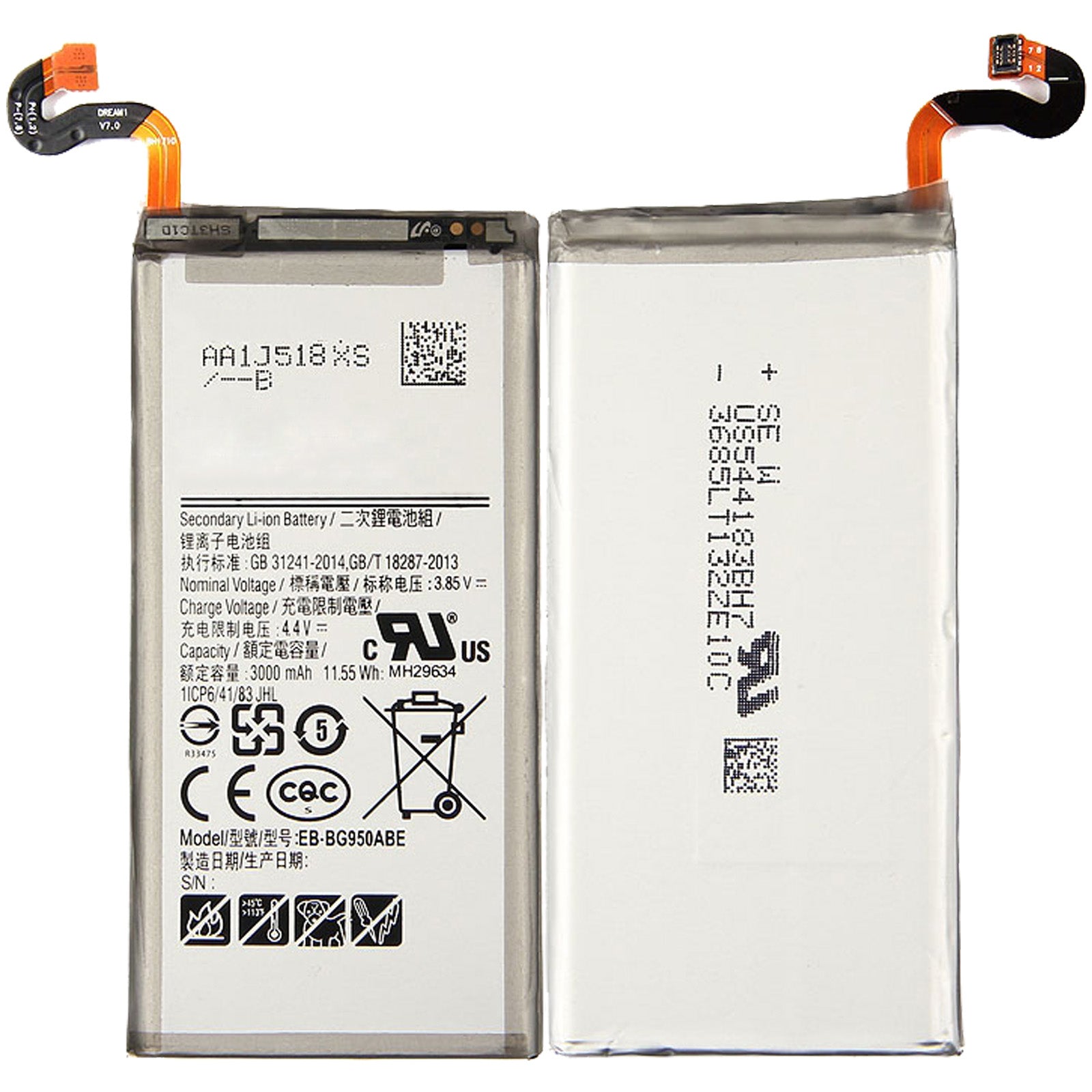 Hochwertiger Ersatzakku für Samsung Galaxy S8 SM-G950. Ersetzt den Akku EB-BG950ABE. Inklusive Werkzeug-Set und Kleberahmen.