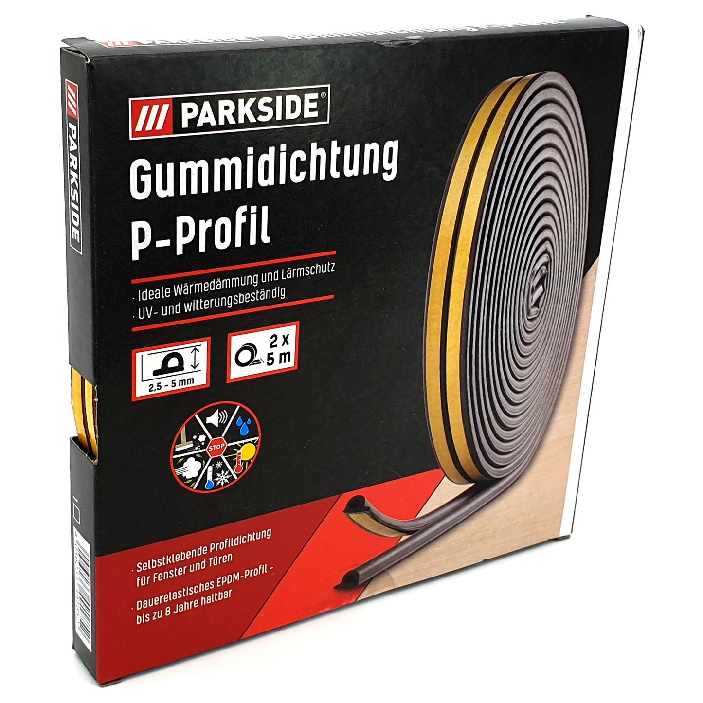 10m Gummidichtung selbstklebend Fensterdichtung  - P-Profil 2.5 - 5mm EPDM Dichtung - Braun