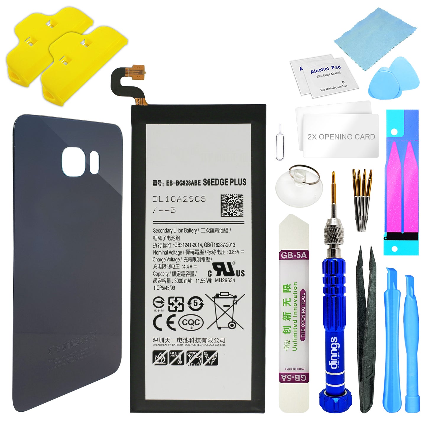Ersatzakku Akku für Samsung Galaxy S6 Edge Plus SM-G928F EB-BG928ABE + Akkudeckel Dark Blue (Dunkel Blue) + Werkzeug Set / Umbau Kit