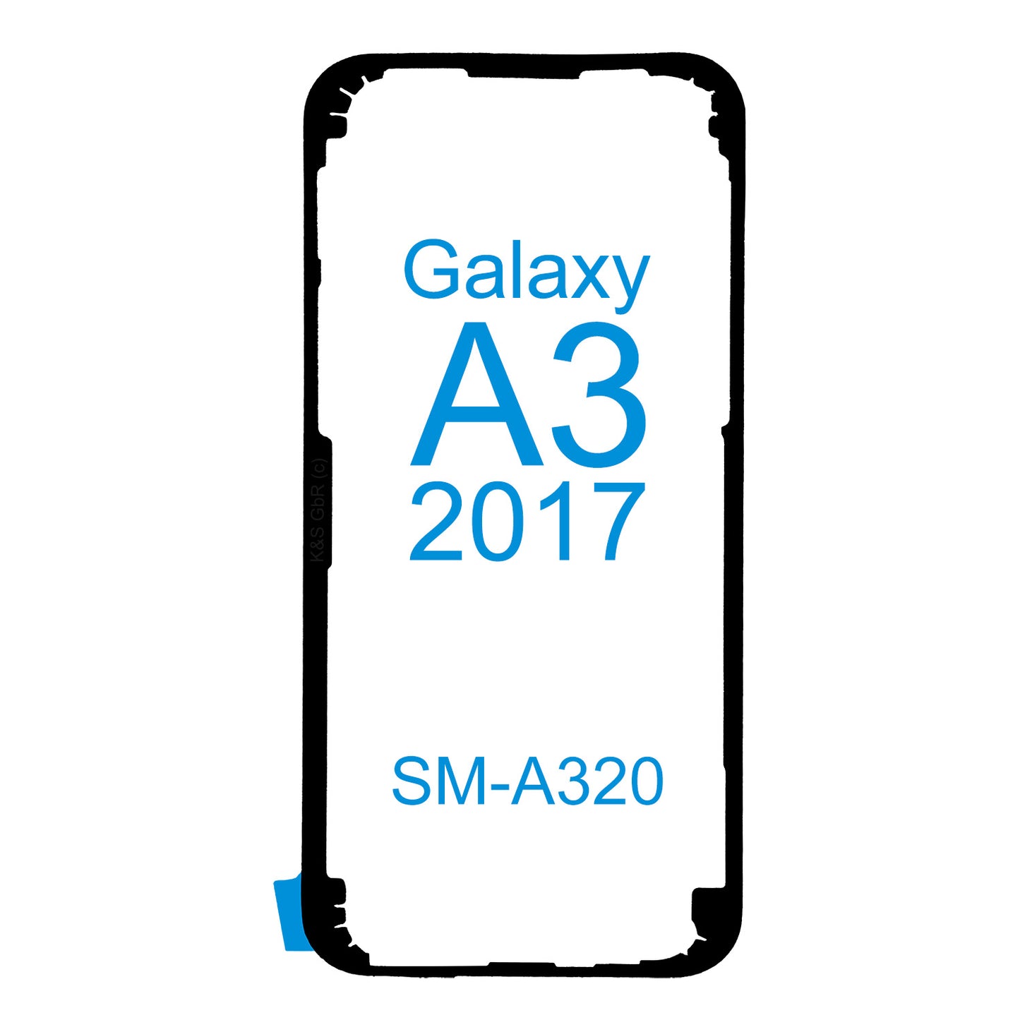 Samsung Galaxy A3 2017 SM-A320 Rahmen Kleber Klebepad Adhesive Wasser Dichtung Kleberahmen Rahmenkleber